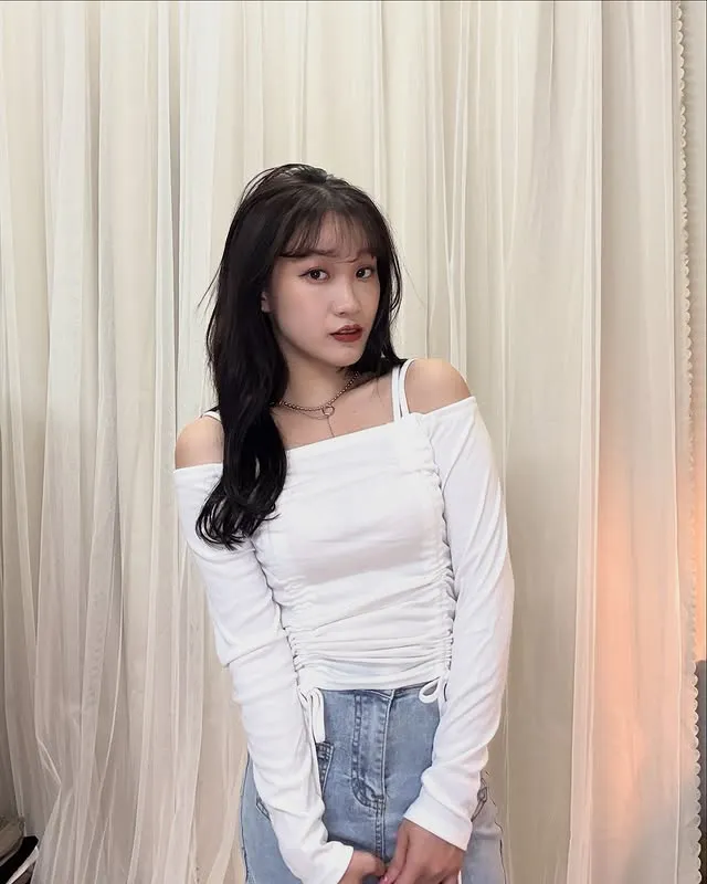 正韓浪漫褶皺肩帶芭蕾衣