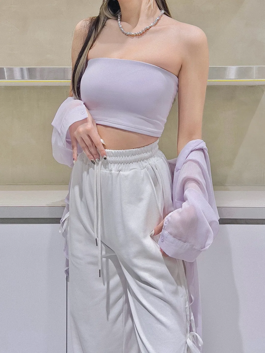 冰絲厚磅彈力膠條防滑平口