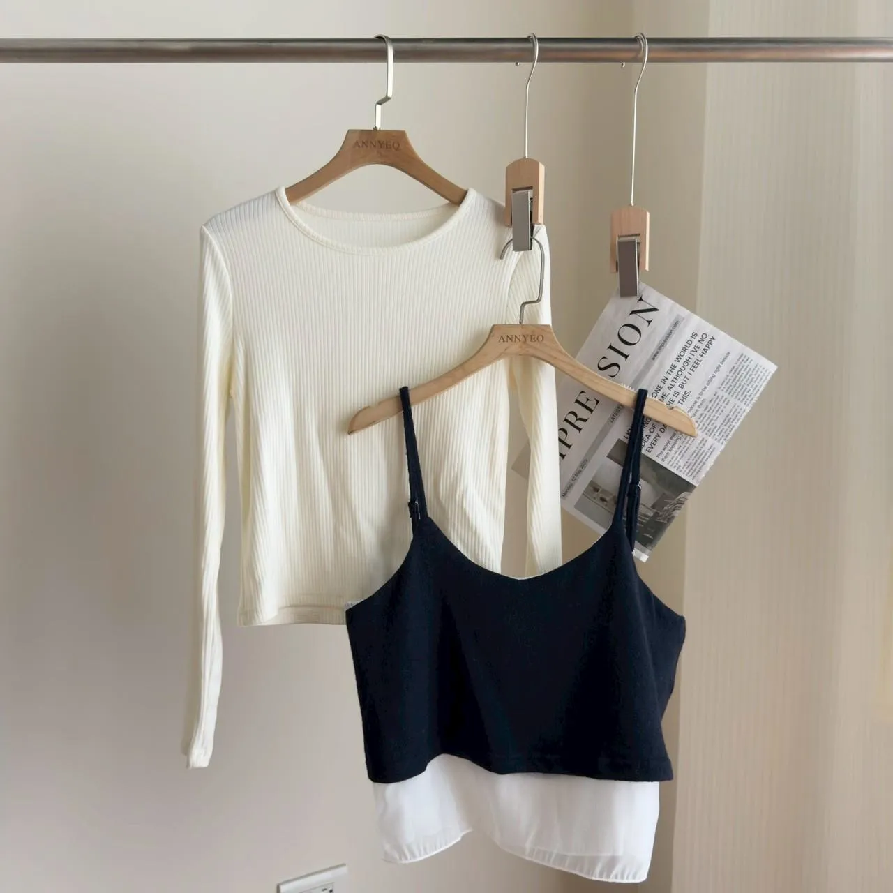 細肩V領兩件式上衣