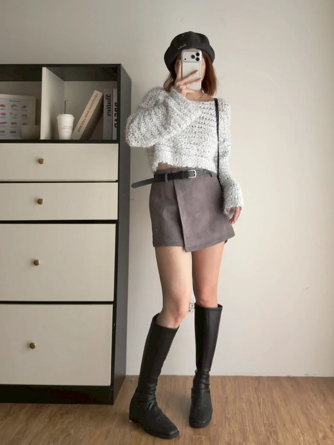 奶糯糯小格洞短板毛衣