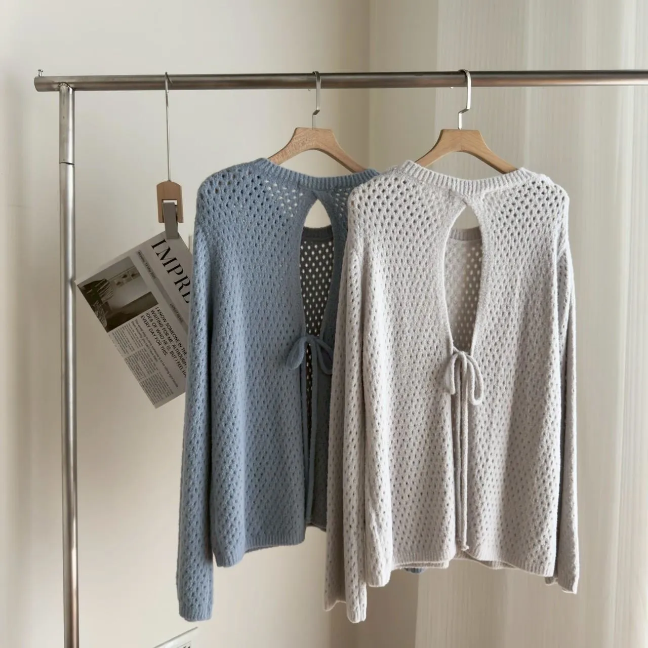 奶糯糯洞洞毛衣