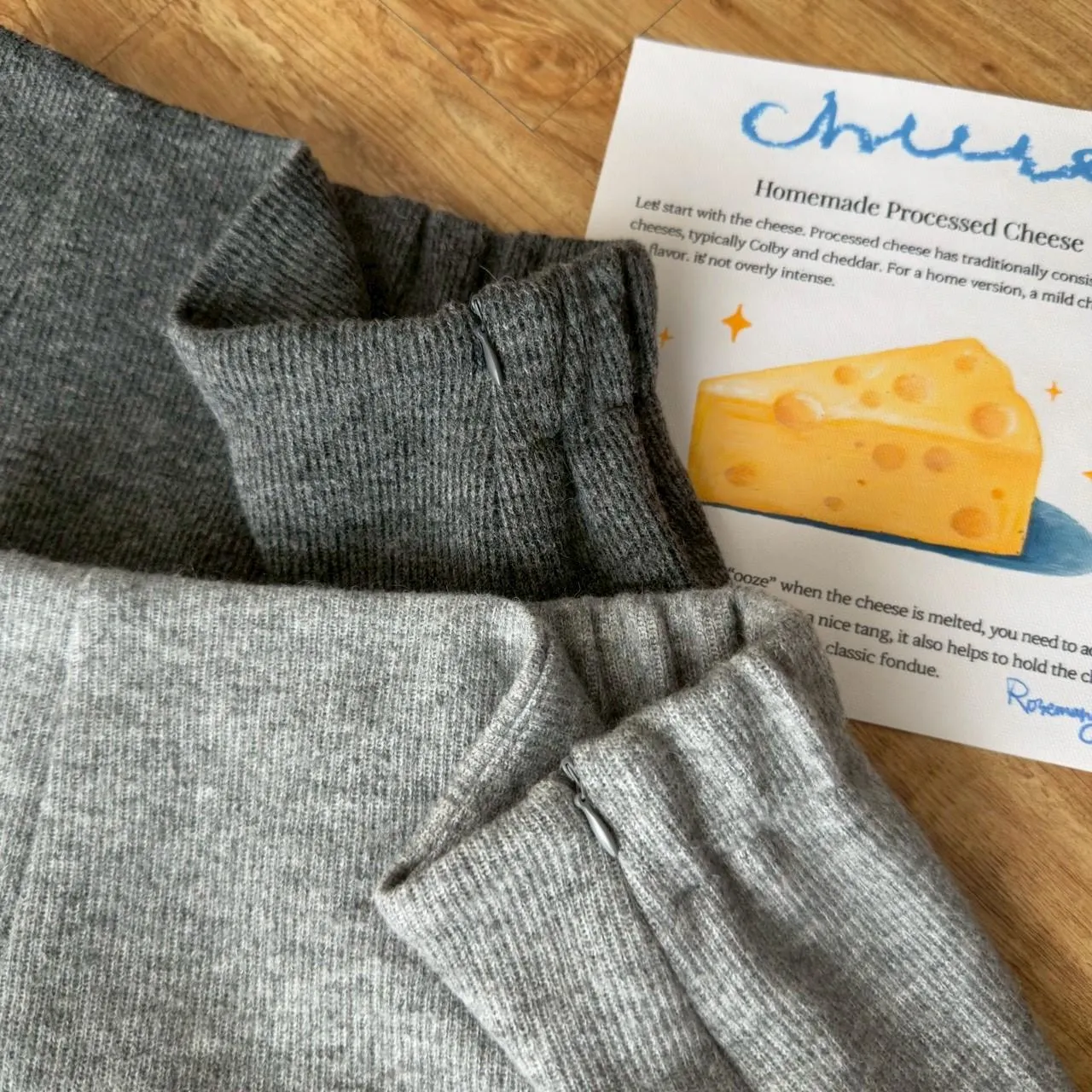 羊絨坑條半裙 (有內裡)