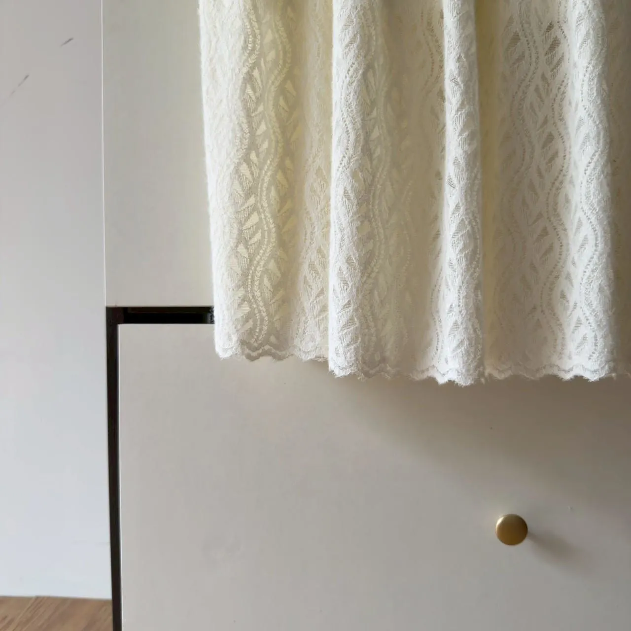 加絨蕾絲蛋糕長裙