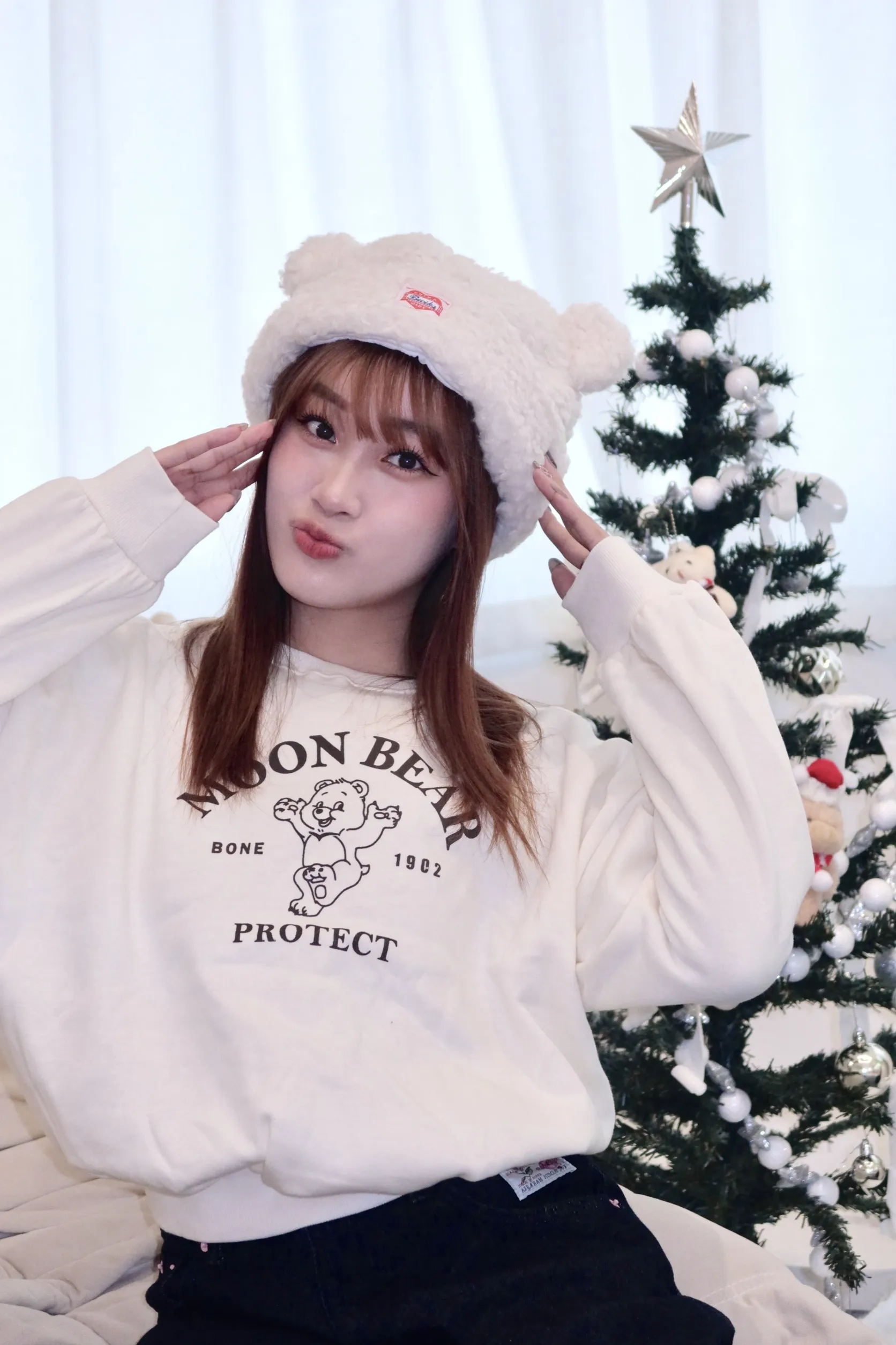 正韓彩虹熊刷毛衛衣