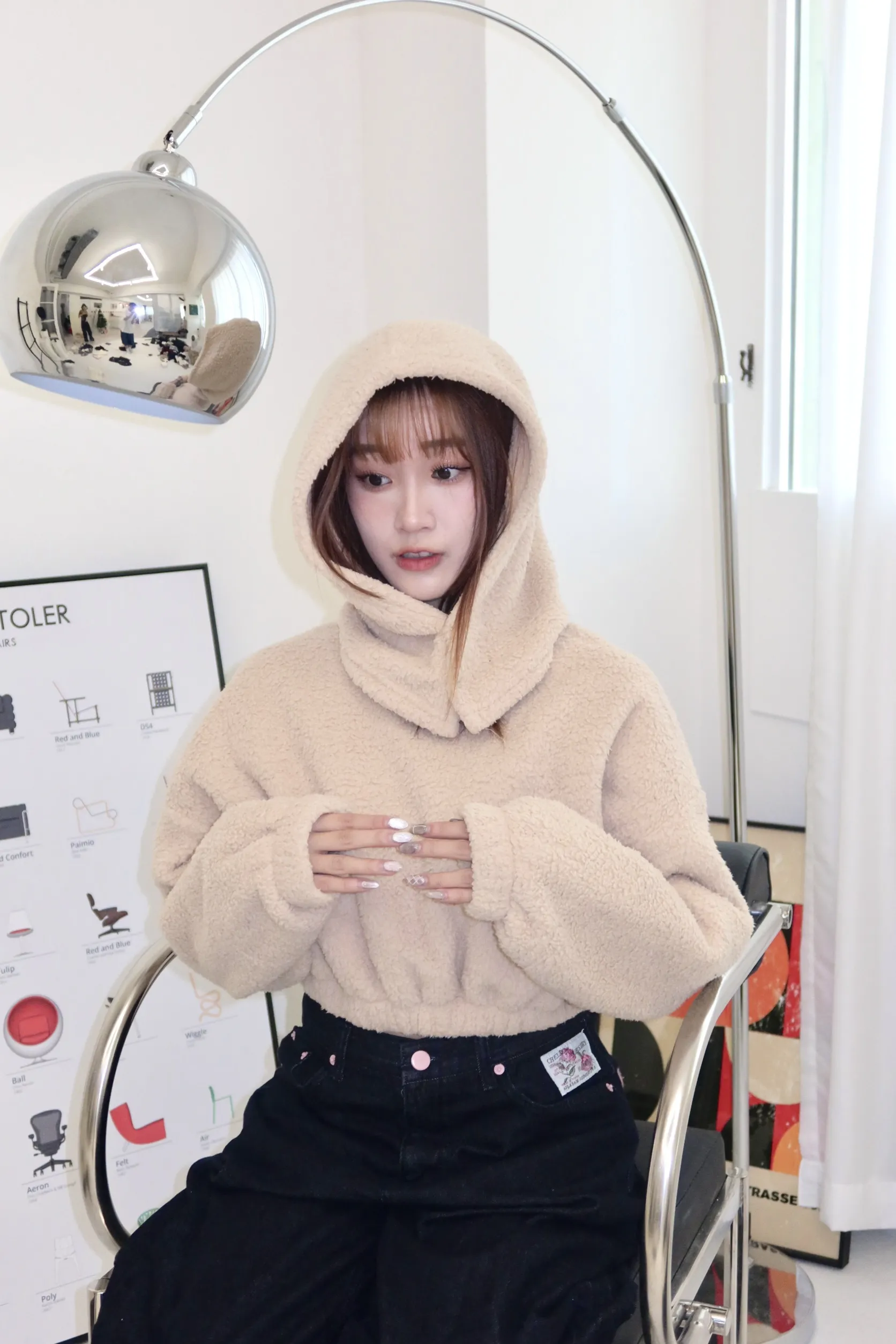 正韓巴拉克拉法羊毛熊熊帽套裝