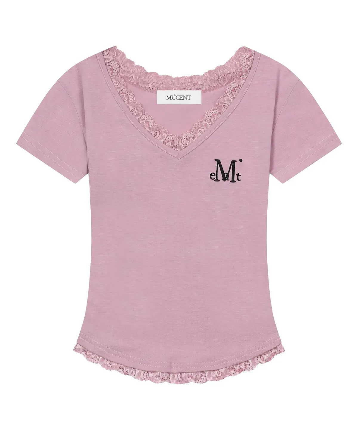 【預購】 MUCENT SUNNIOR LACE V-NECK HALF T  熱賣款 蕾絲 Ｖ領修身上衣