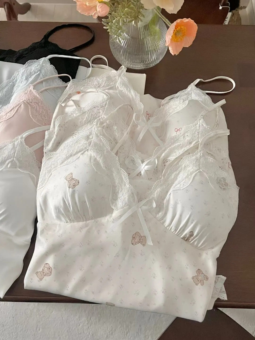 正韓親膚涼感連衣裙睡衣（自帶胸 )
