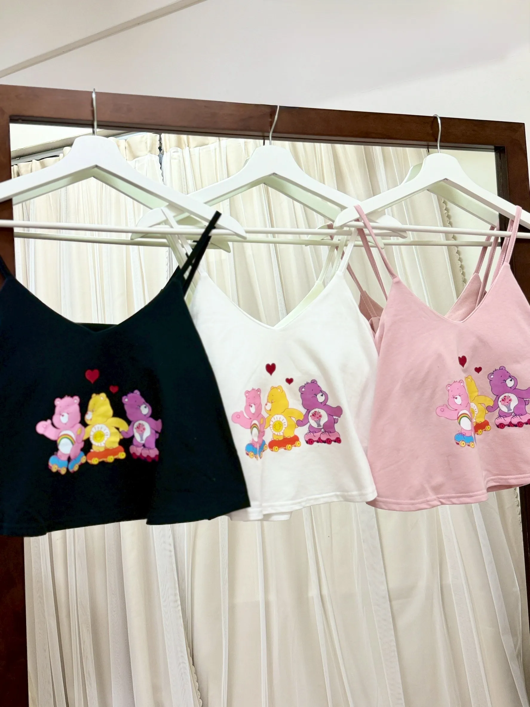 海邊必穿-彩虹小熊細肩傘洋上衣