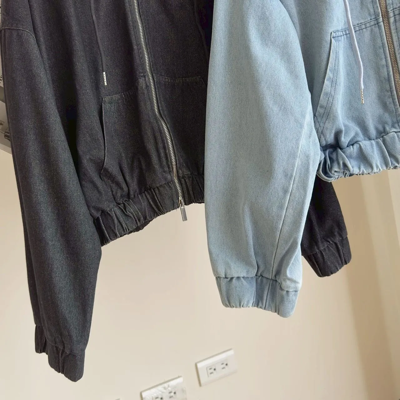 牛仔連帽拉鍊外套