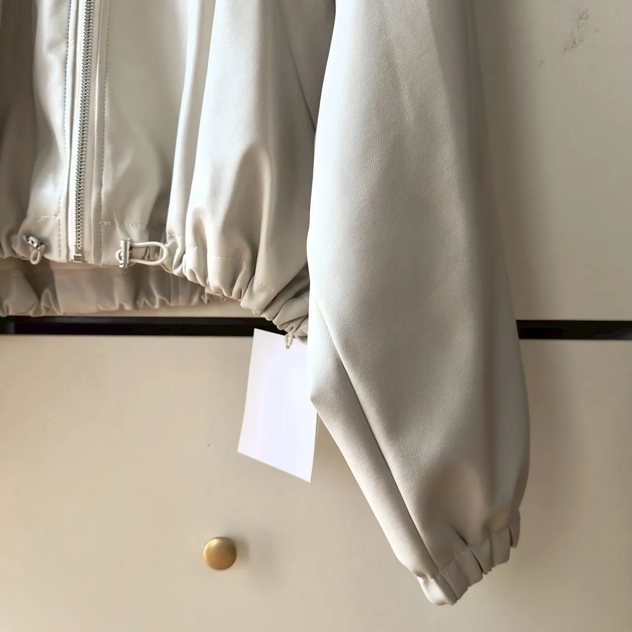 立領皮革拉鍊外套