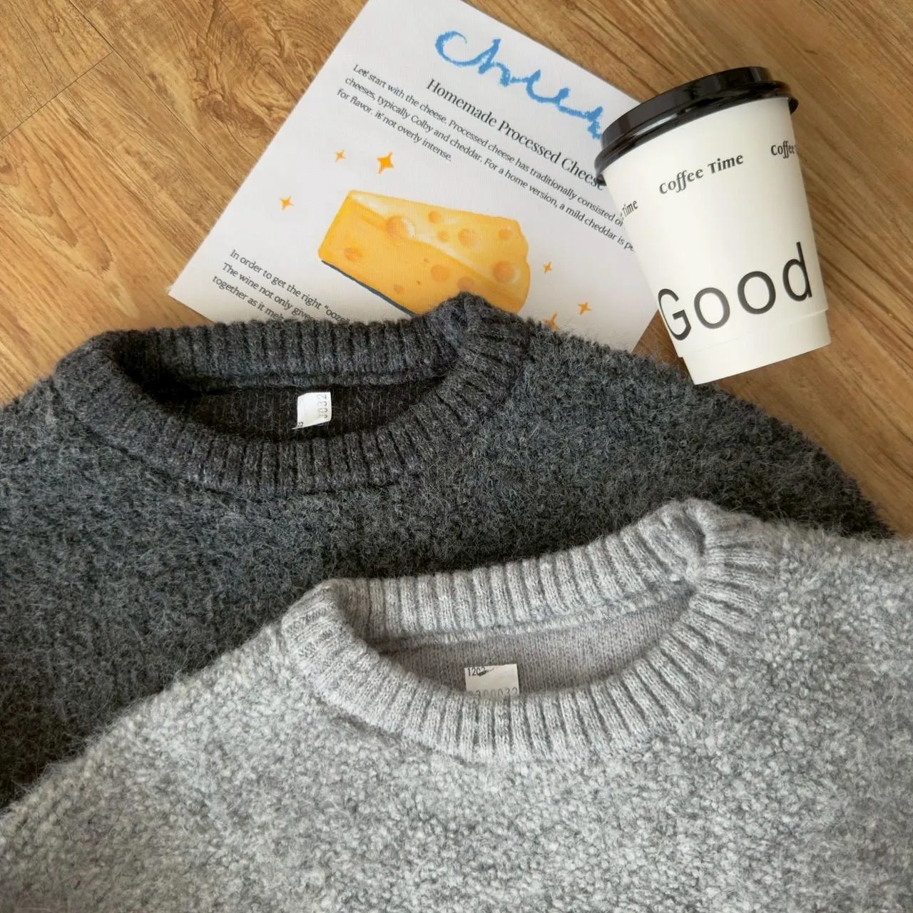 大版圓領顆粒馬海毛毛衣