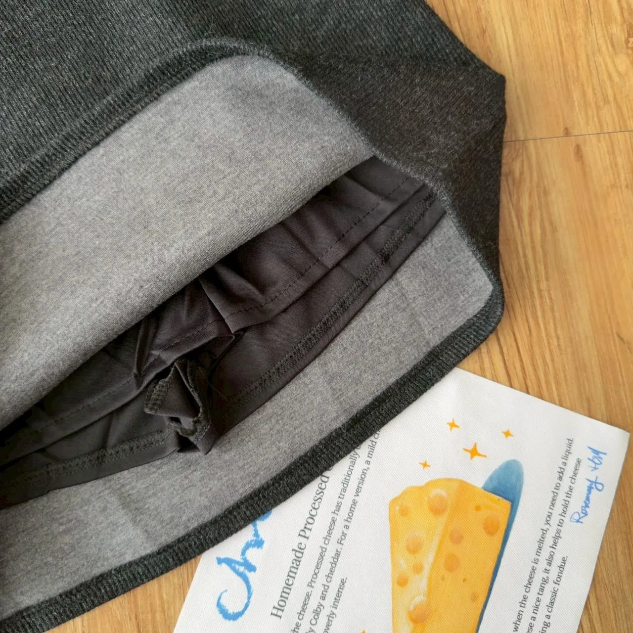 羊絨坑條半裙 (有內裡)