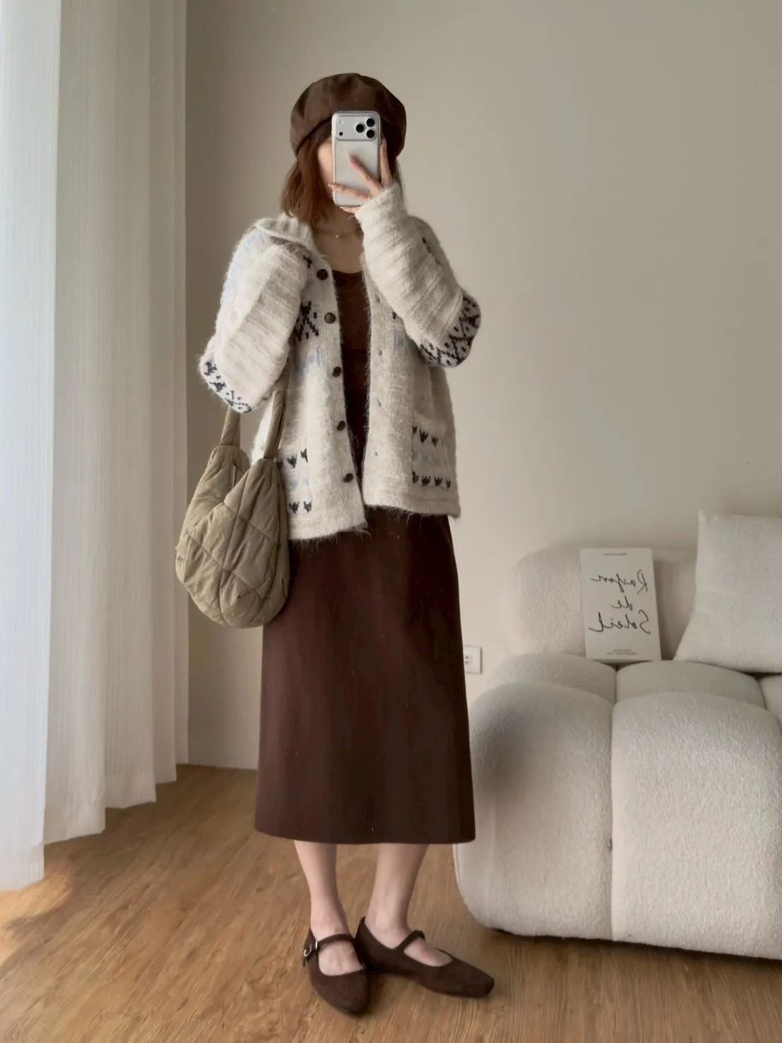 苞芯紗針織後開衩百搭長裙