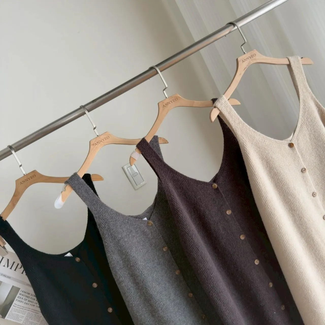 毛料排釦背心長洋