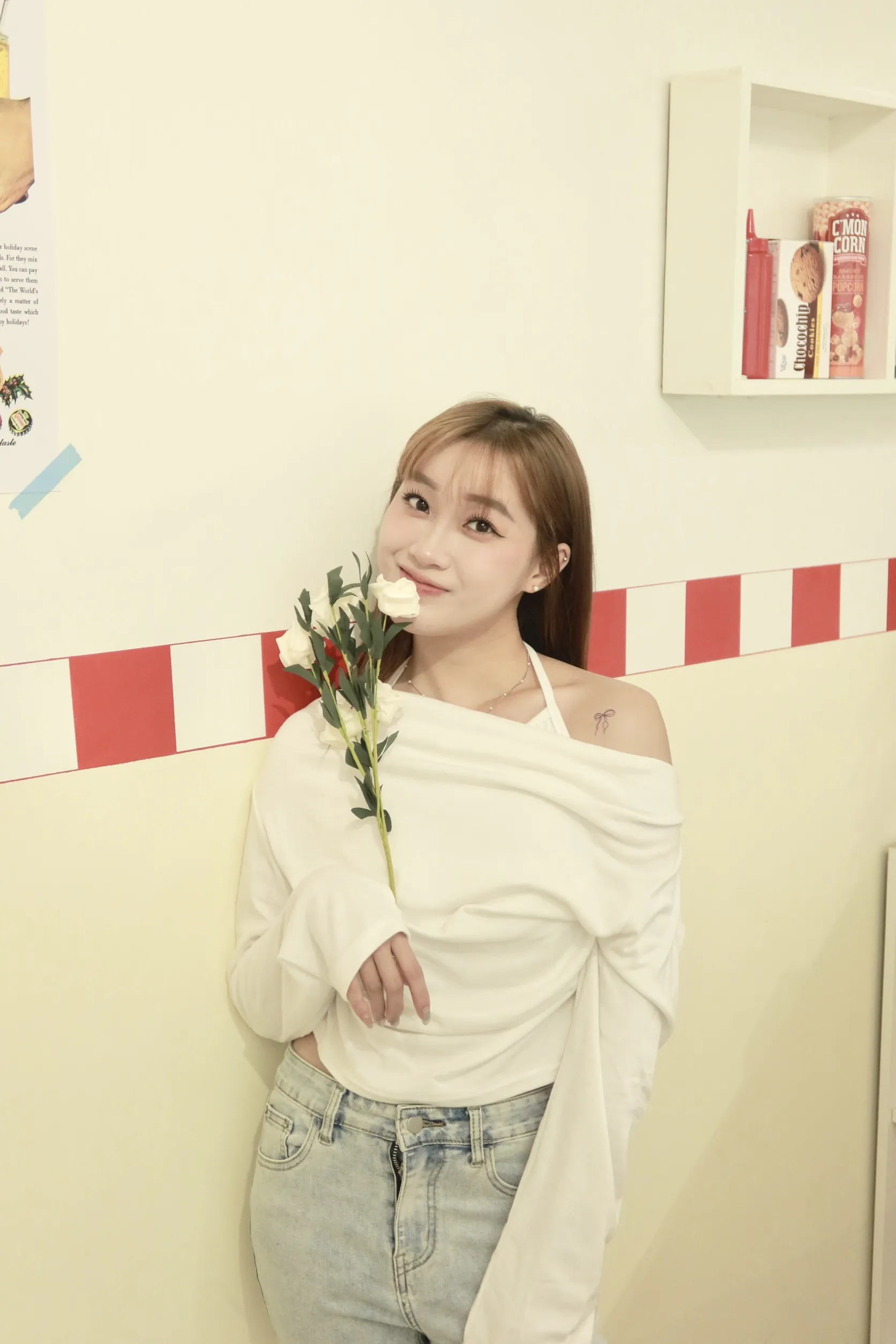 正韓無袖掛脖褶皺T恤