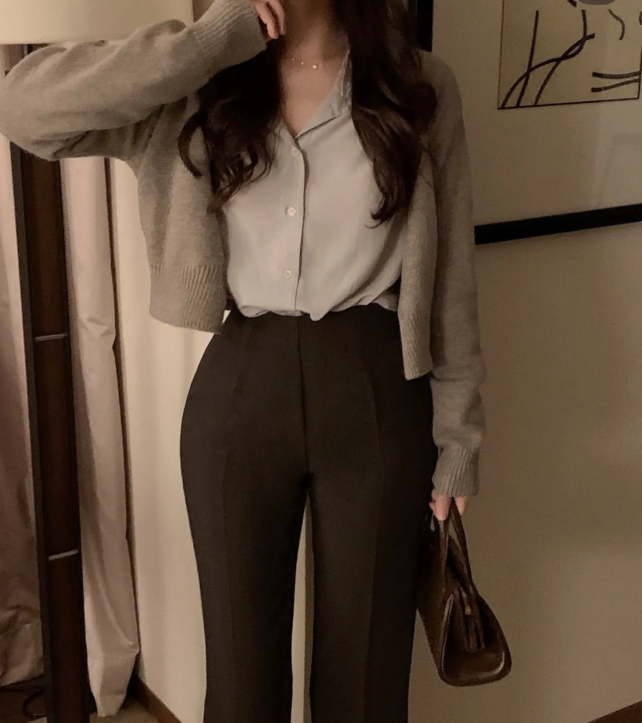 正韓羊毛端莊雙向蓬鬆開衫