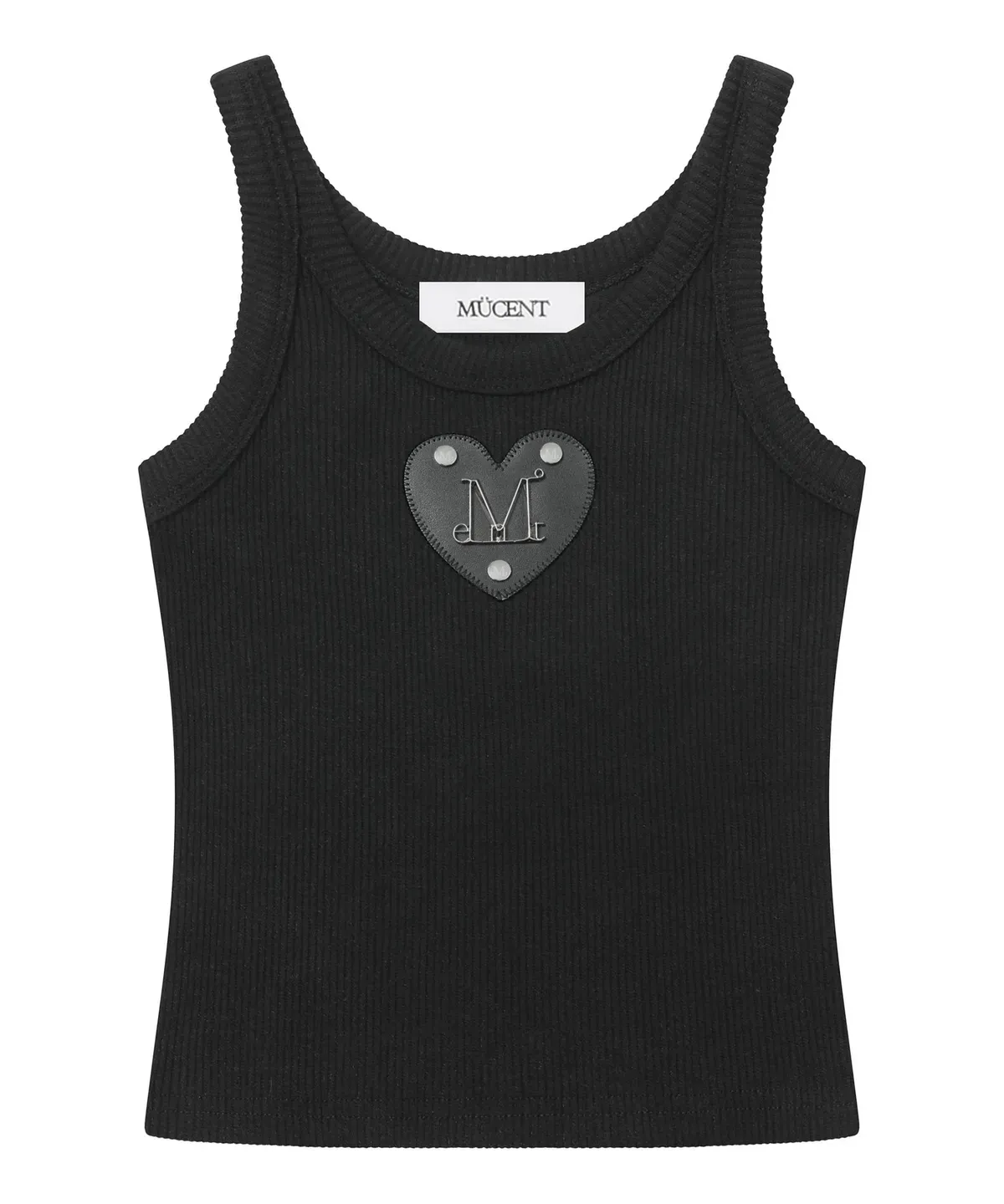 【預購】 MUCENT DYON METAL LOGO HEART PATCH SLEEVELESS  螺紋 素面 愛心背心