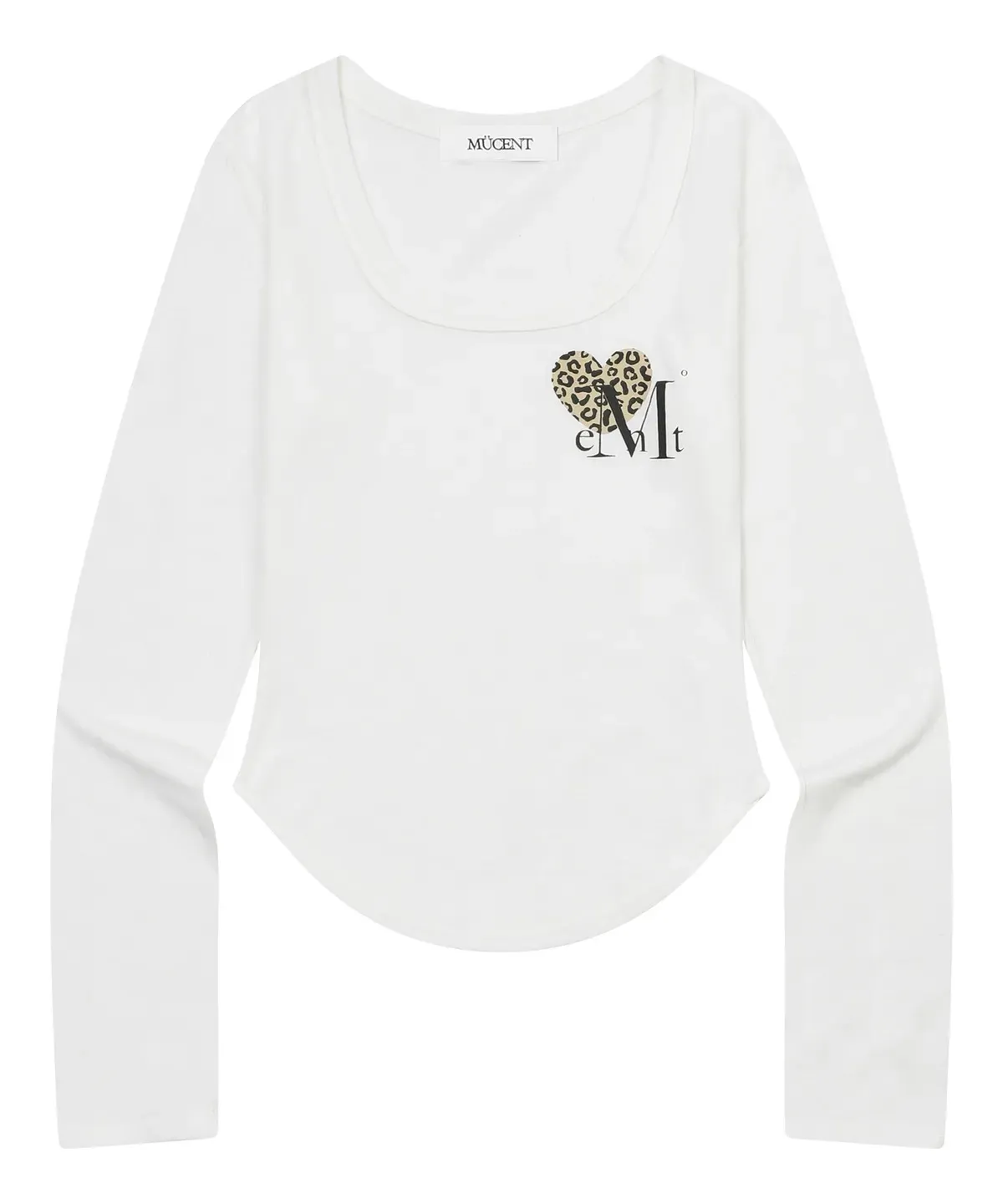 【預購】 MUCENT SUNNIOR LACE V-NECK LONG SLEEVE T 豹紋 愛心 修身上衣