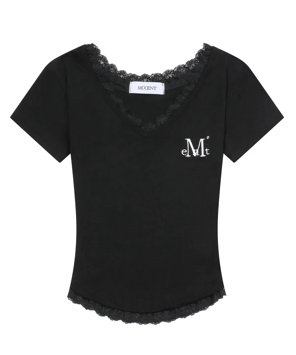 【預購】 MUCENT SUNNIOR LACE V-NECK HALF T  熱賣款 蕾絲 Ｖ領修身上衣