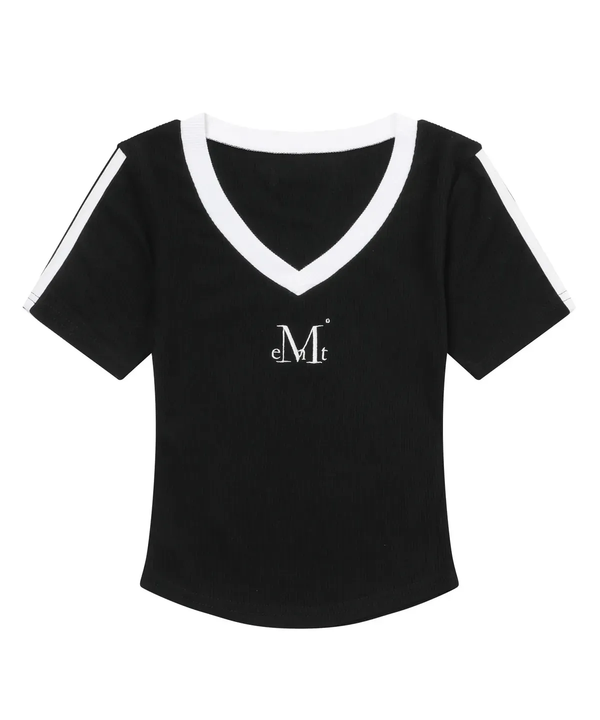 【預購】 MUCENT BINDING TRACK LINE HALF SLEEVE T 滾邊 V領上衣