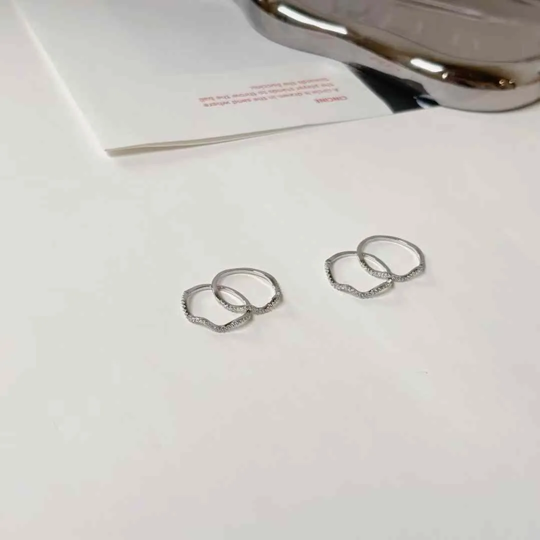 簡約波浪碎鑽細戒（合金）