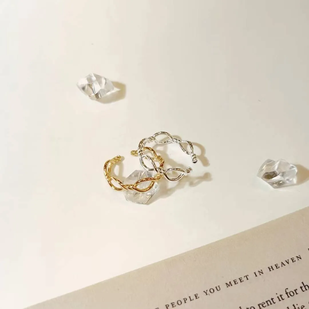 925純銀繩結造型開口戒