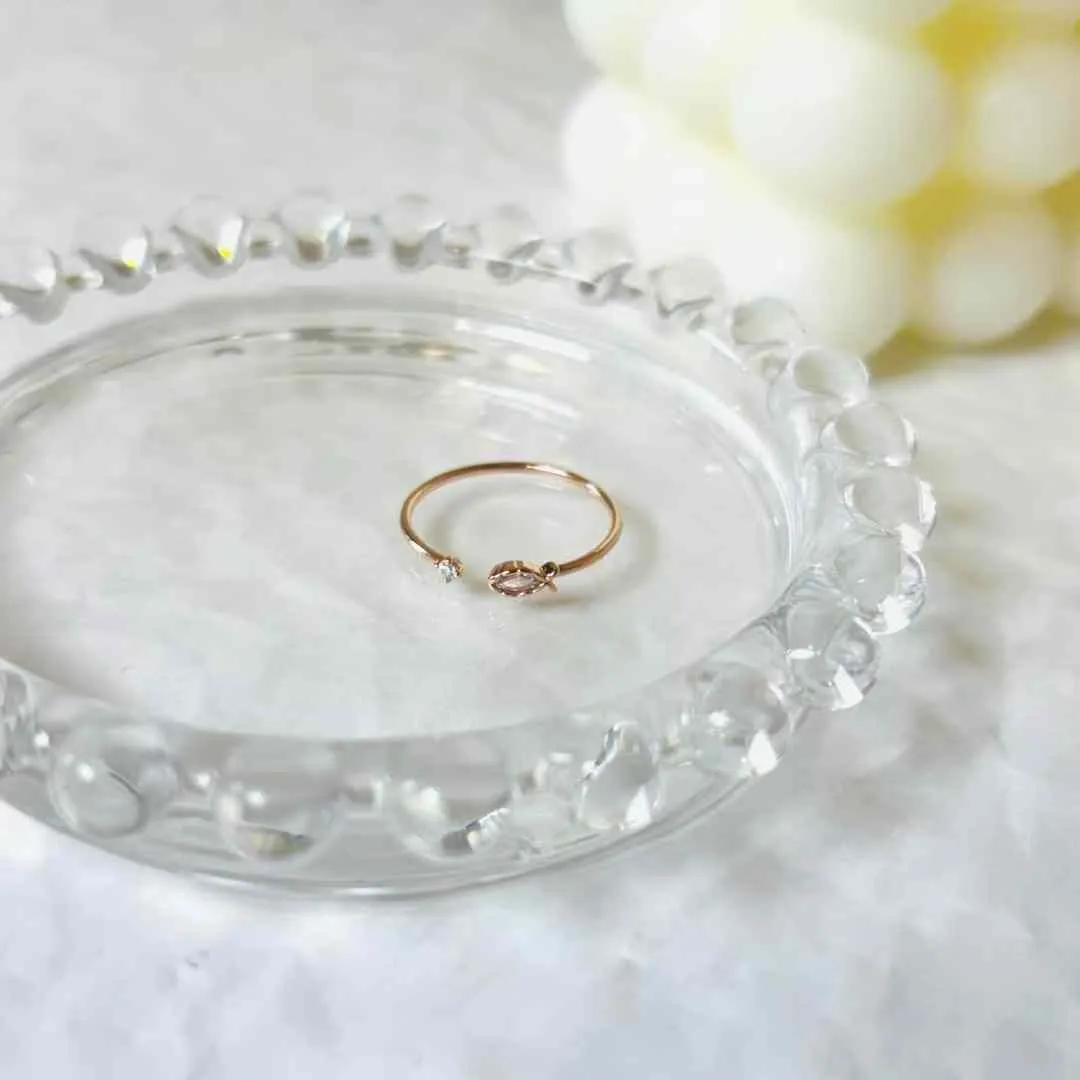 小巧魚兒水鑽活口戒