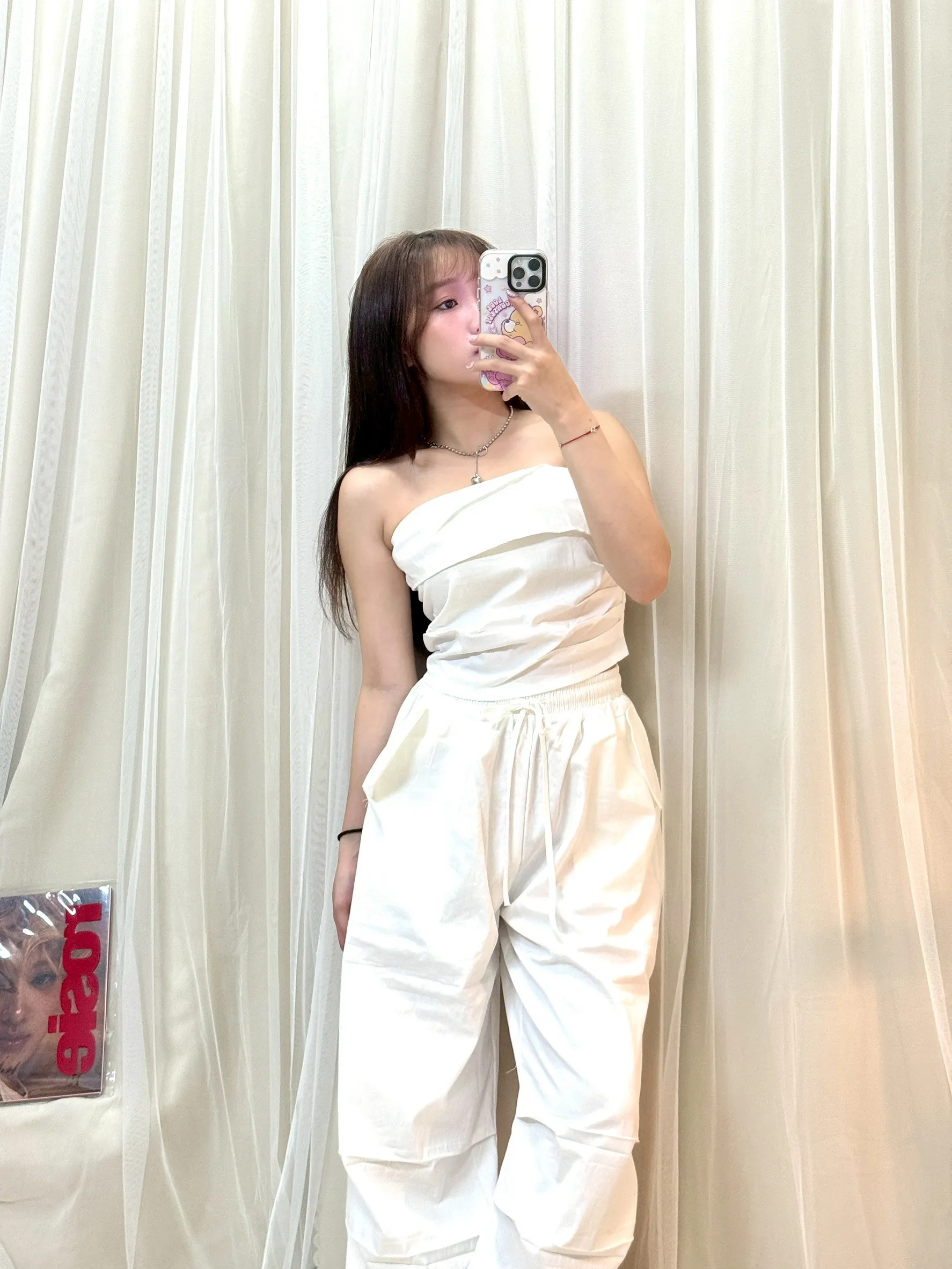 酷炫甜辣風-工裝平口闊腿套裝