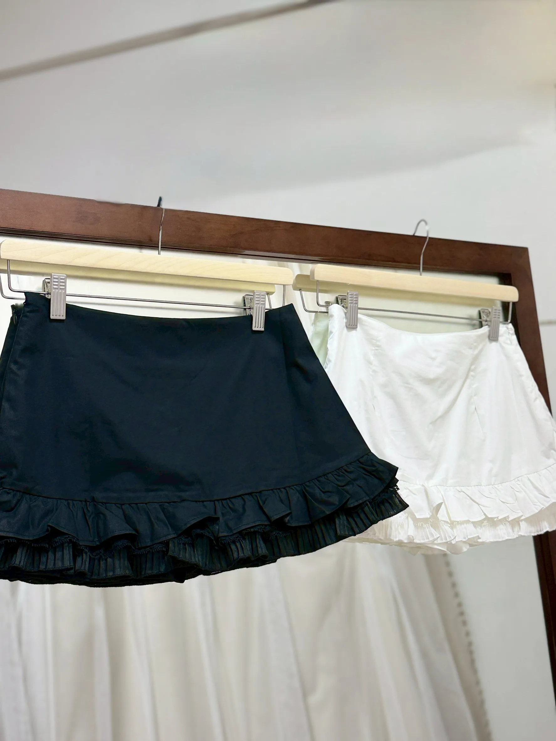 韓系芭蕾-芭蕾風多層皺設計感花苞顯瘦褲裙