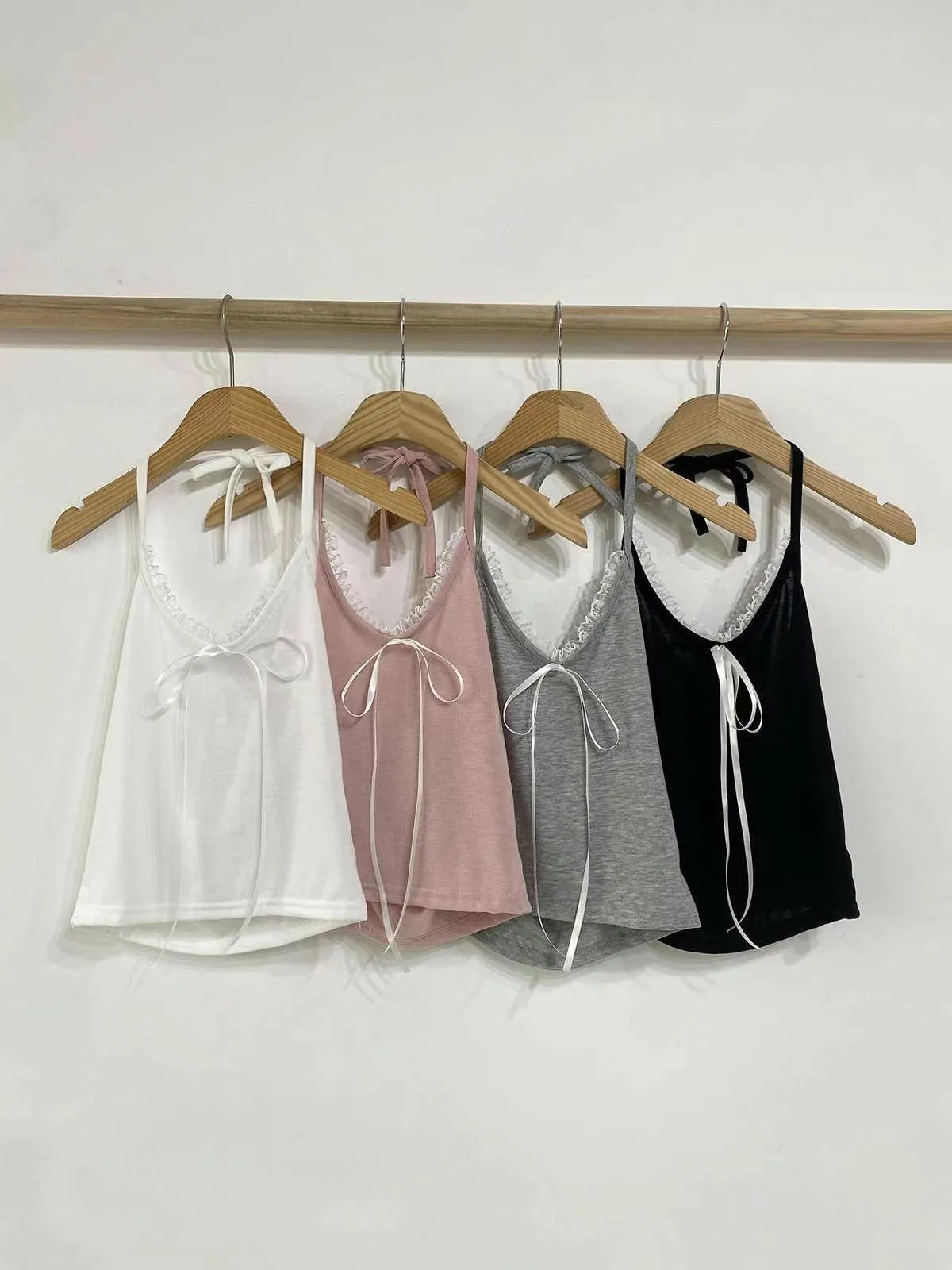 正韓蝴蝶結掛脖小背心