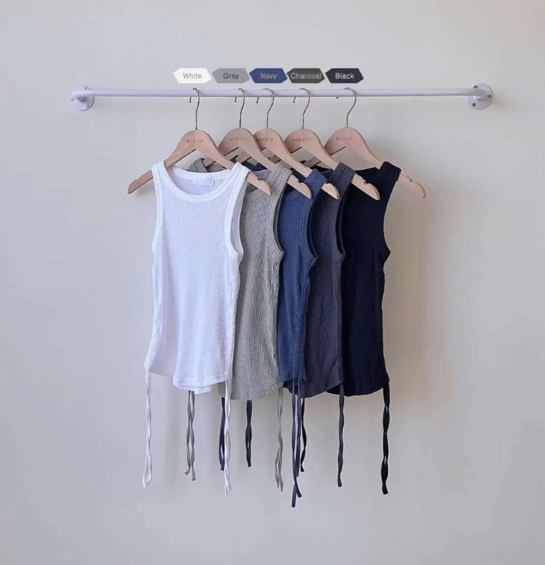 正韓造型側邊抽繩背心