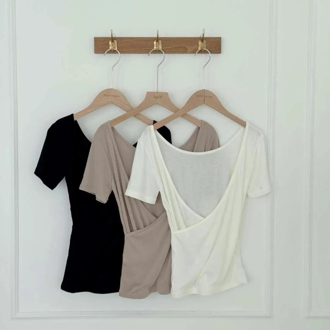 正韓露背顯瘦兩面穿上衣