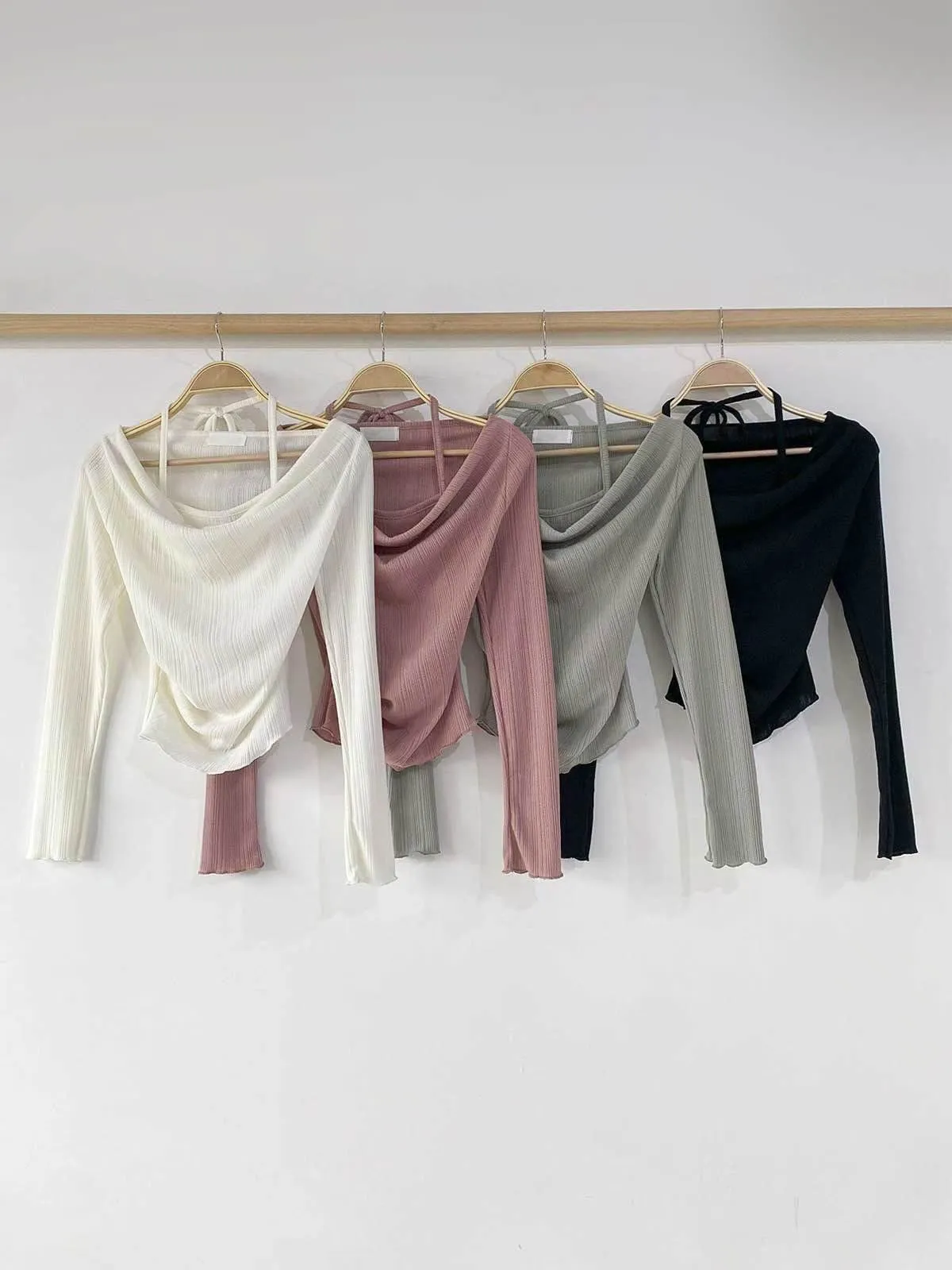 正韓布拉德露肩針織衫