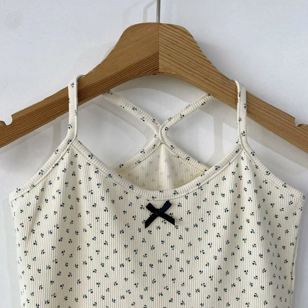 正韓小碎花開杉兩件套裝