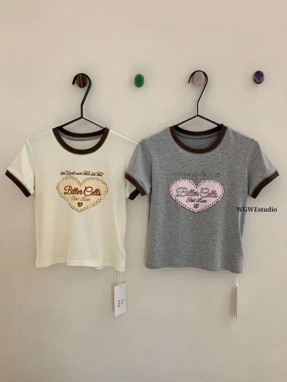 愛心印花短袖踢恤