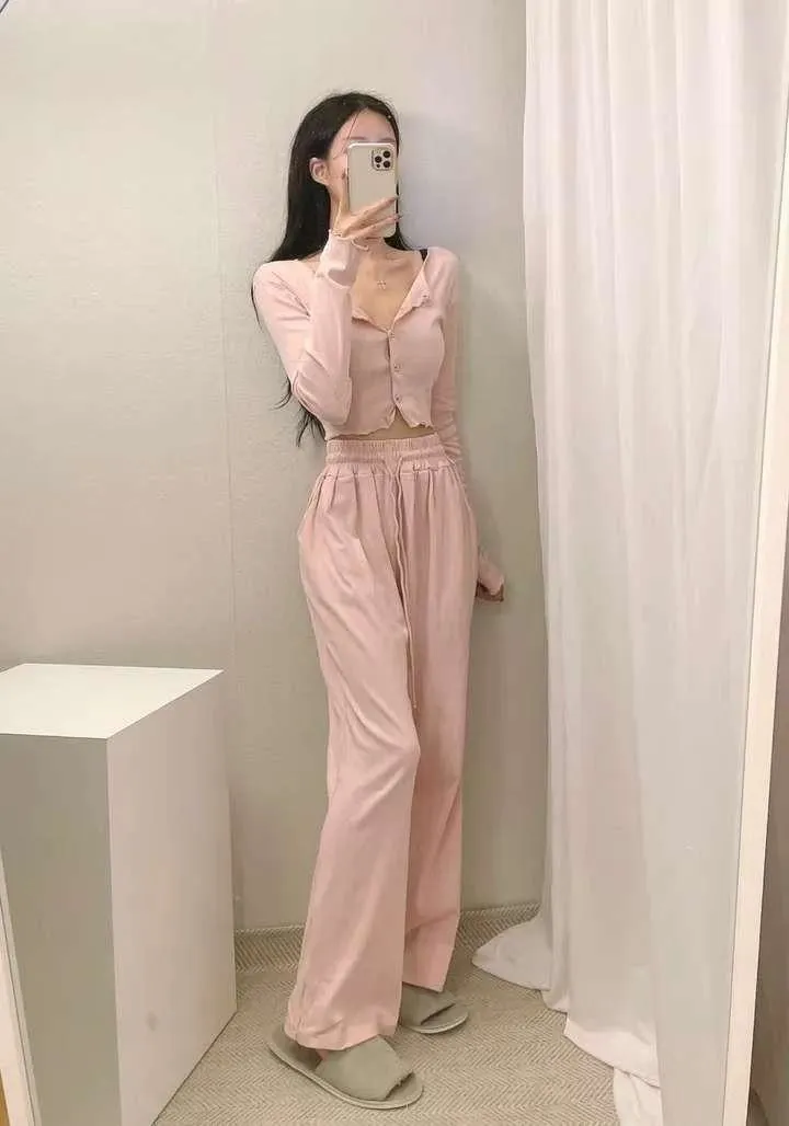 正韓木耳邊休閒兩件套裝