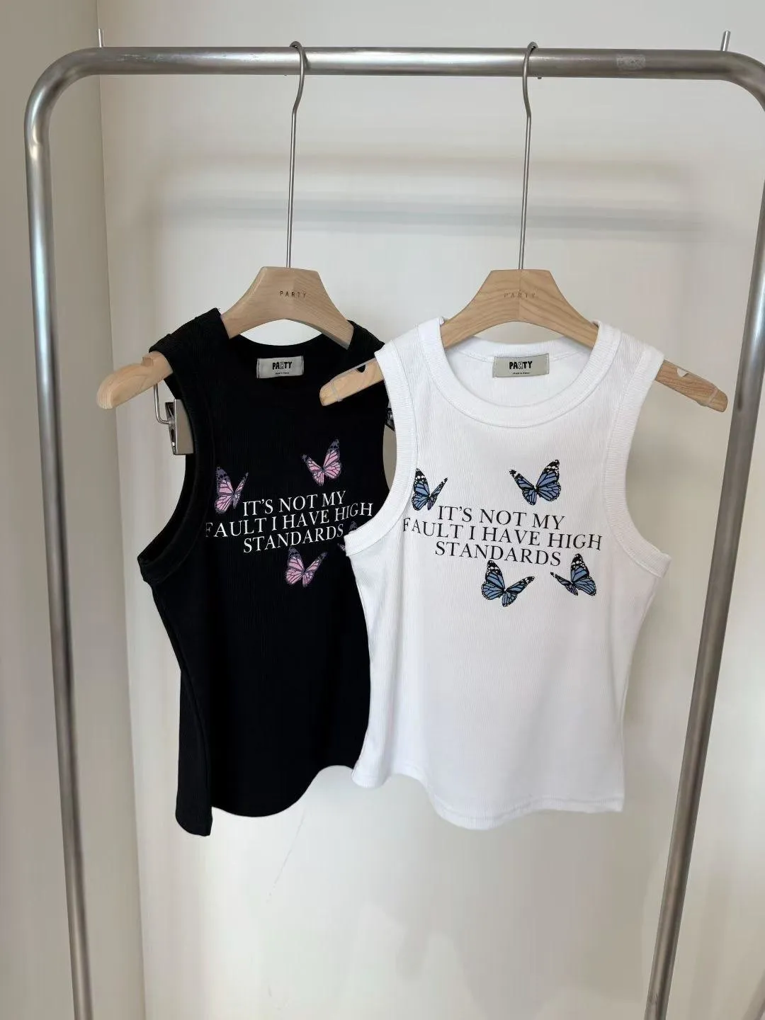 正韓y2k無袖蝴蝶背心