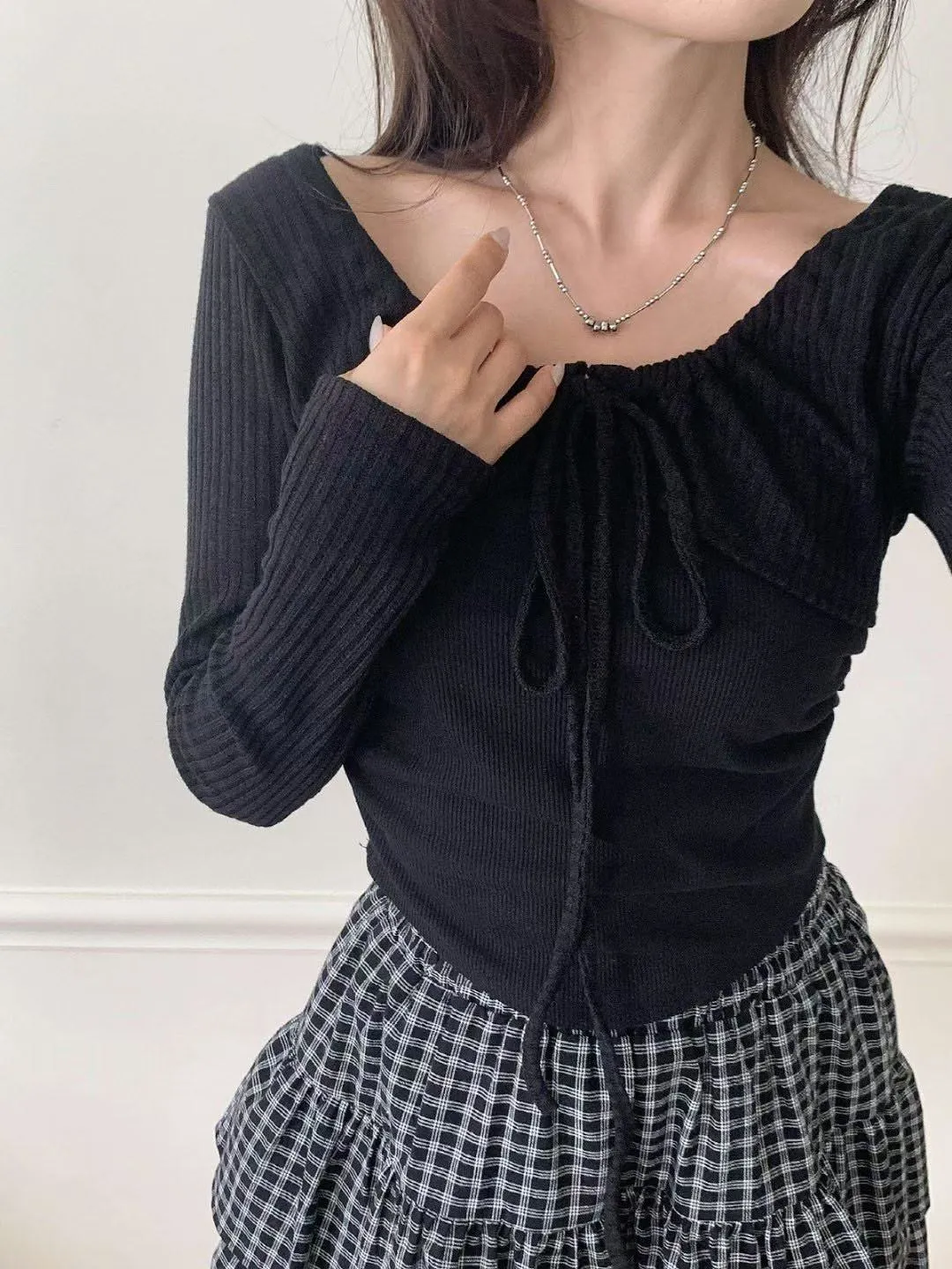 正韓假兩件短外套針織衫