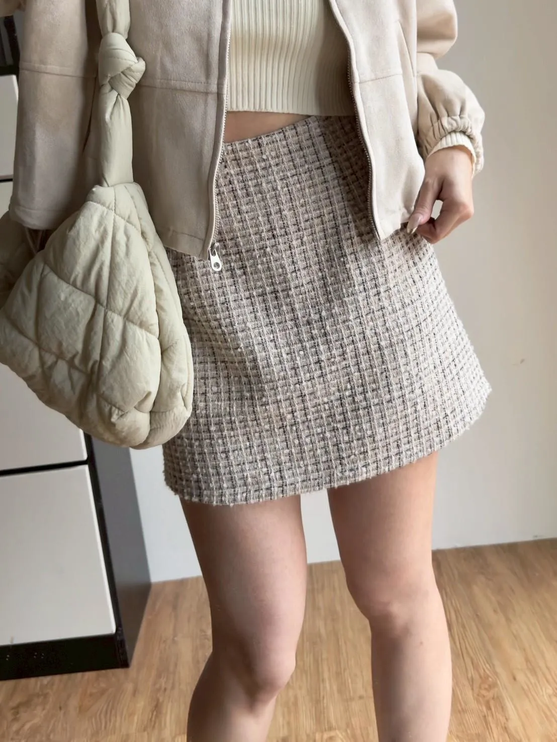 小香風毛呢短裙