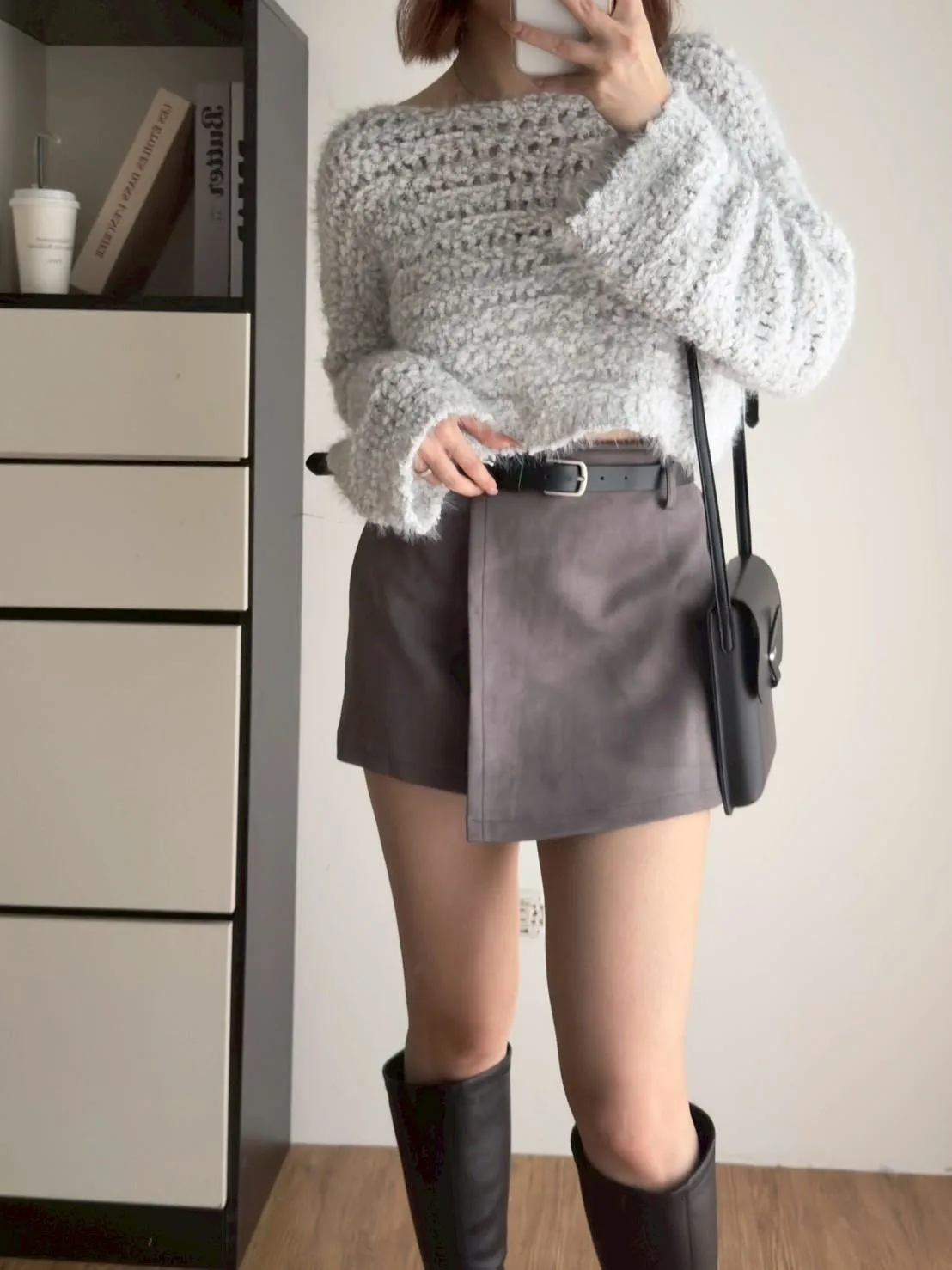 奶糯糯小格洞短板毛衣