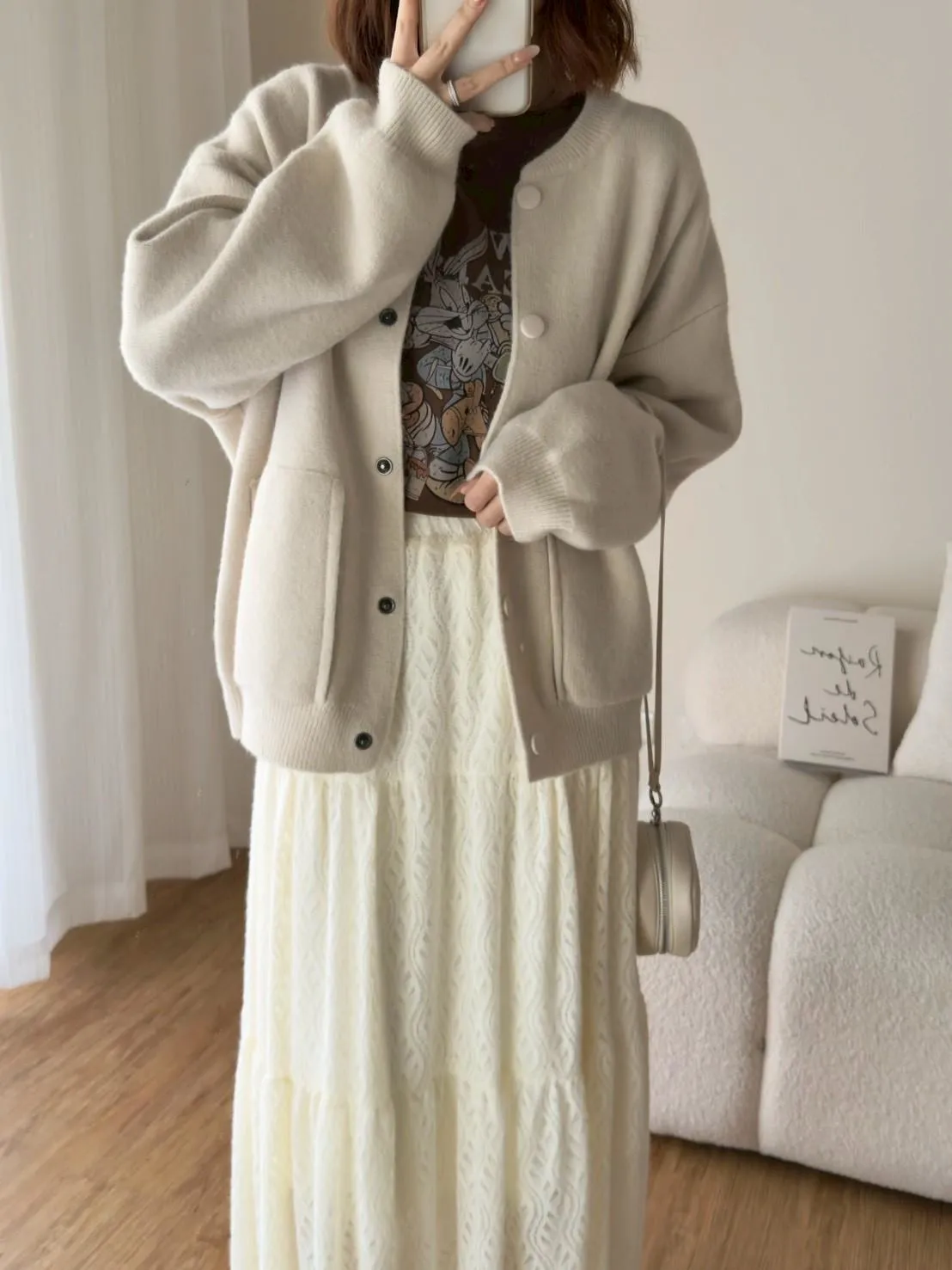 韓 毛衣料棒球外套