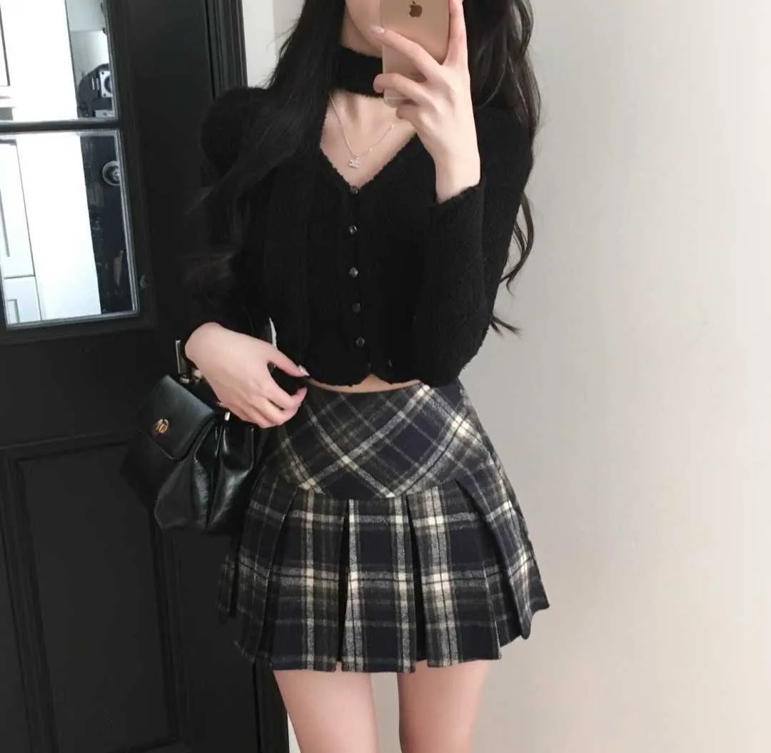 正韓QQ毛圍巾鈕扣套裝