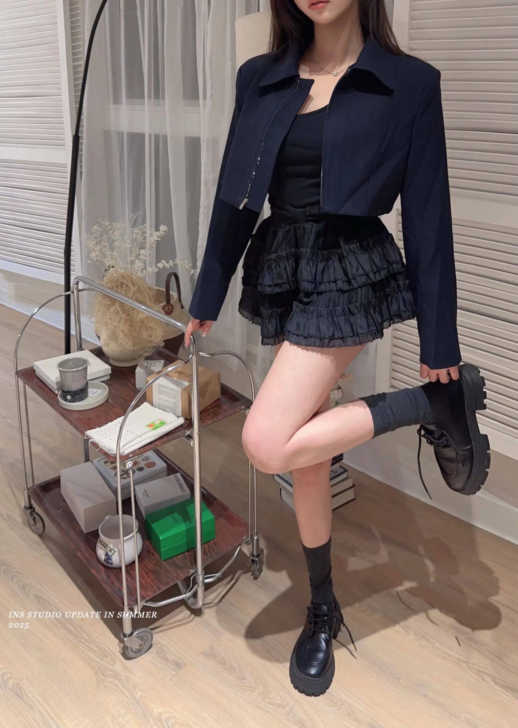 韓系俐落短板風衣外套