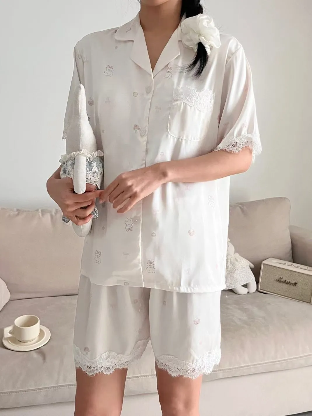 正韓小熊蝴蝶結睡衣套裝