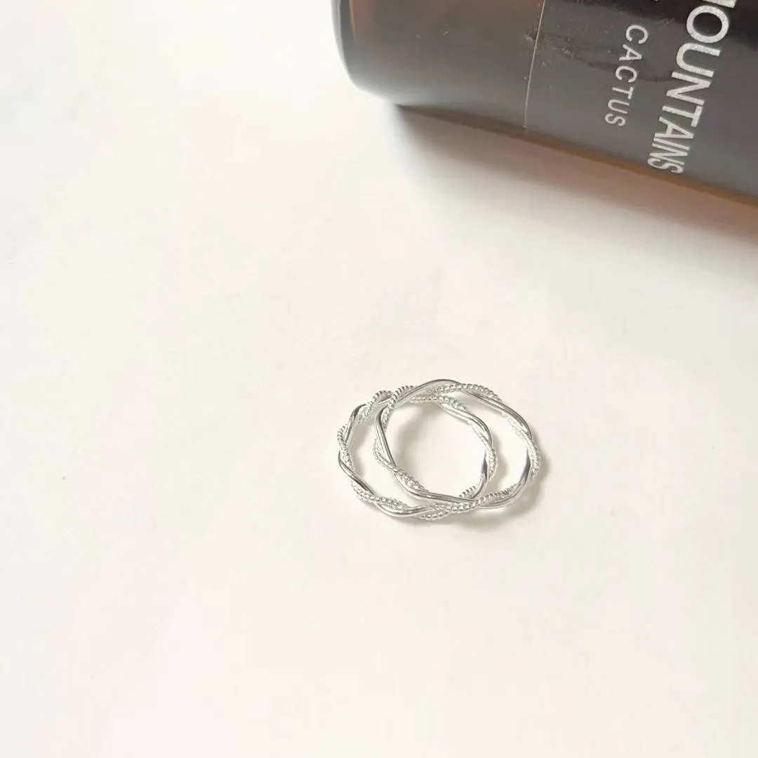 925純銀疊層螺旋線圈戒指