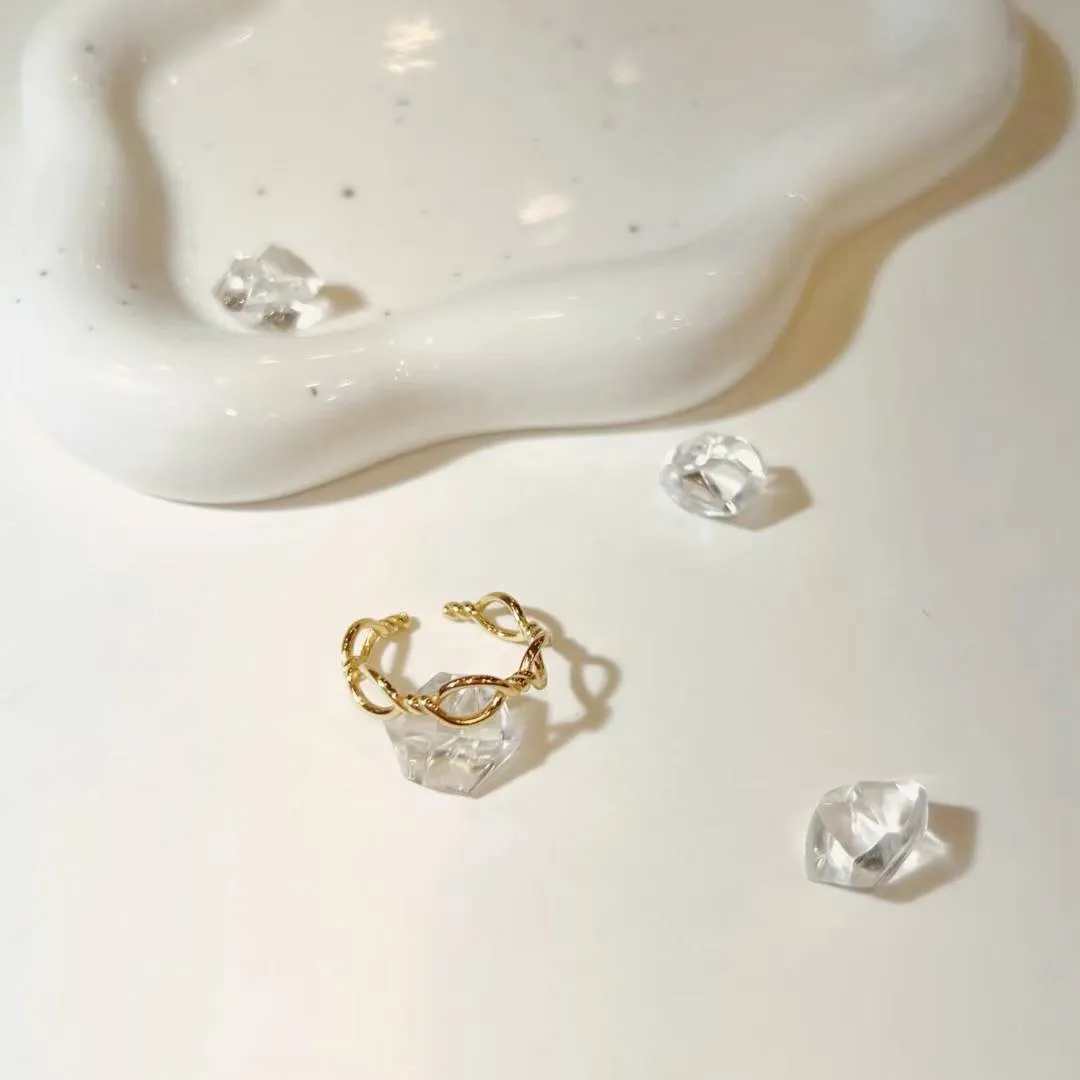 925純銀繩結造型開口戒