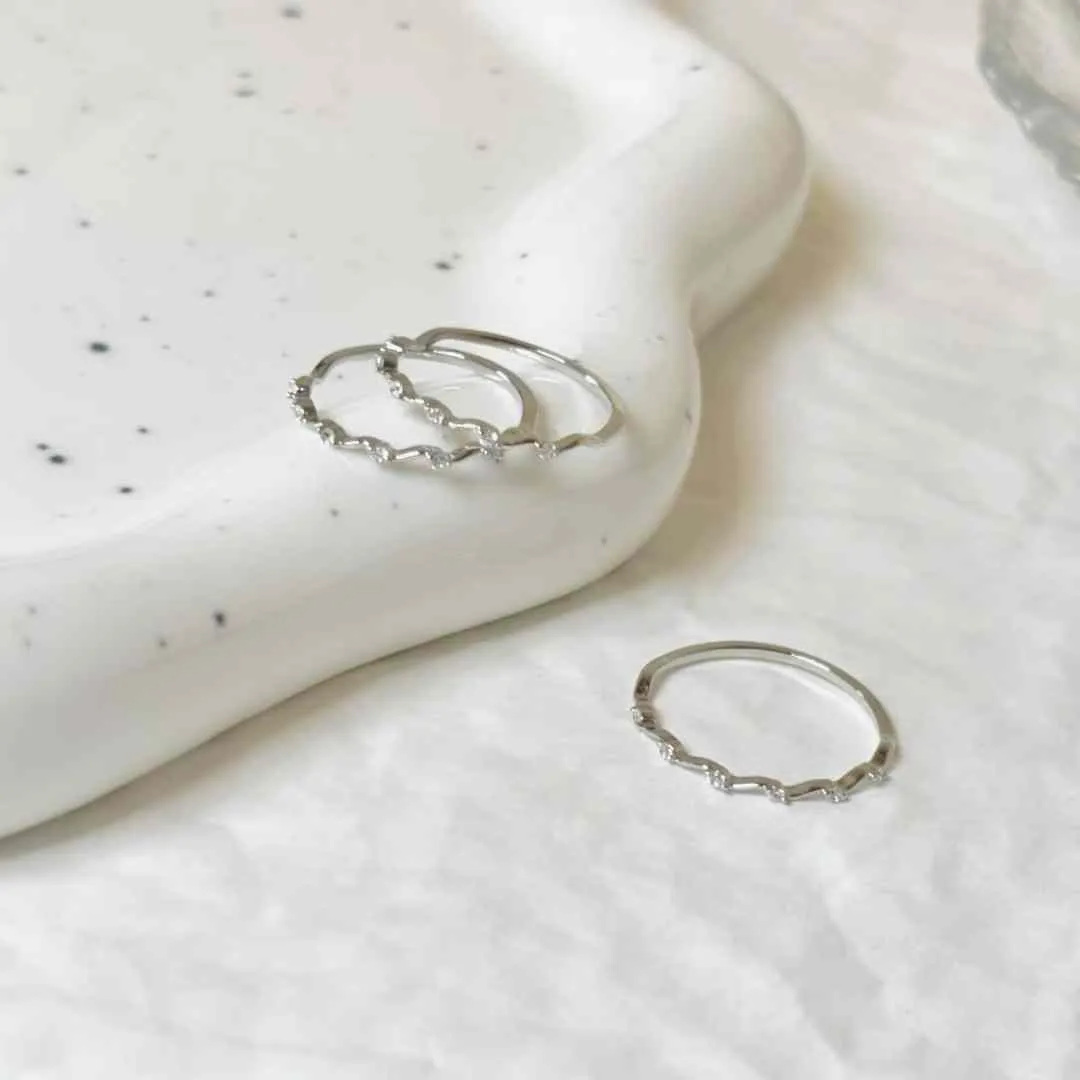 氣質水鑽波紋戒指