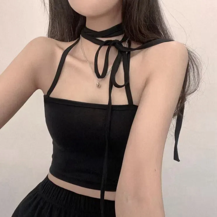 韓妞必備-正韓多穿法綁帶平口背心
