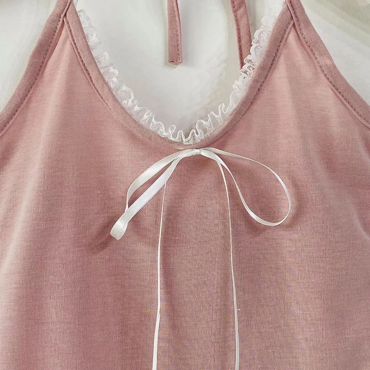 正韓蝴蝶結掛脖小背心