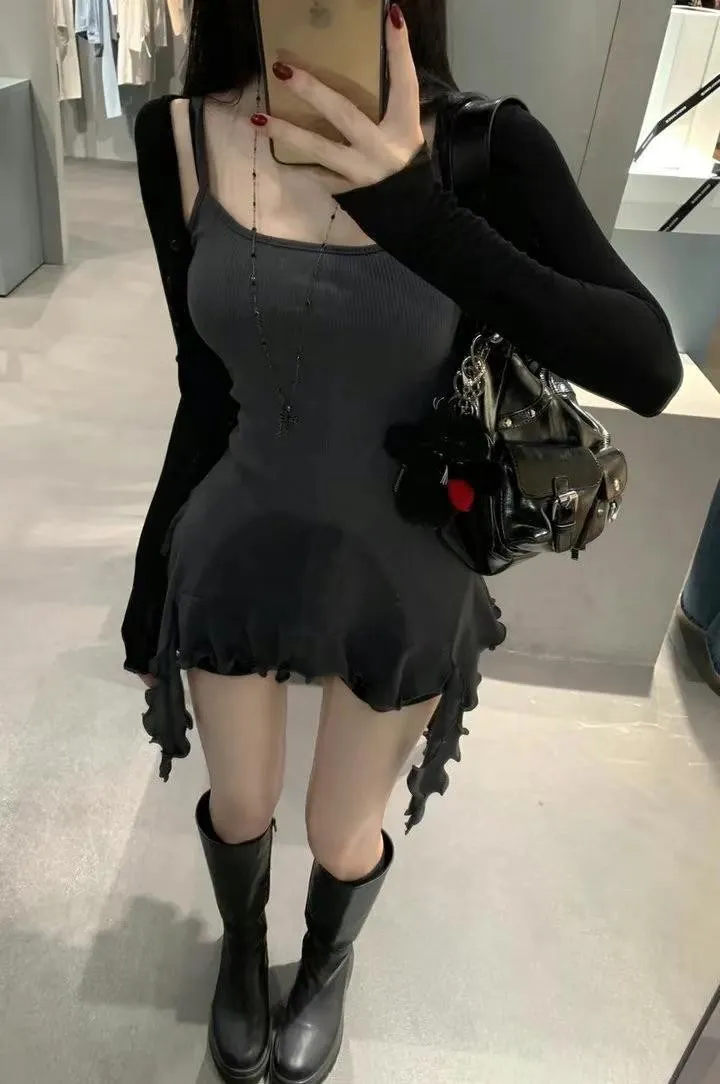 正韓包臀尾裙y2k短洋